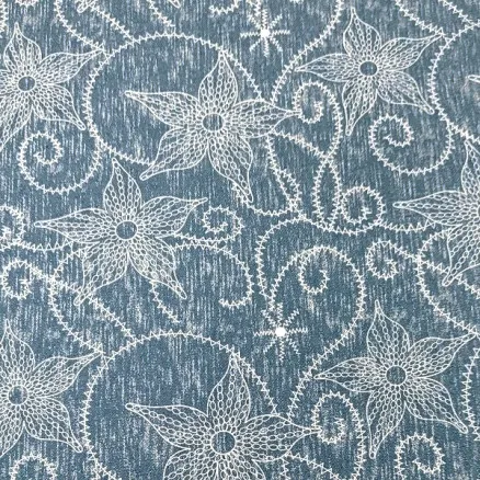 Denimstoff 145cm 50 Blume - 50cm