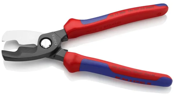 Knipex-Kabelschneider mit Doppelklinge, braun behandelt, mit Mehrkomponenten-Griff 200 mm
