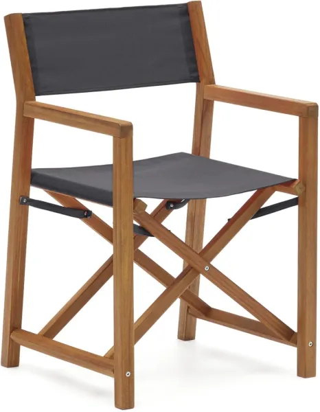 Thianna, Outdoor-Klappstuhl, schwarz/natur, Massivholz