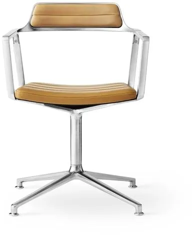 Vipp 452 Drehbarer Stuhl Leder Dunkelbraun