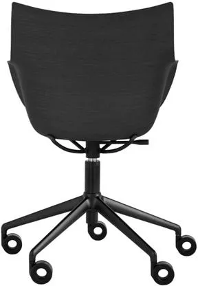 Kartell Q/Wood Stuhl aus Holz Braun/Braun Leder mit brauner Polsterung