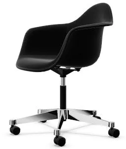 Vitra Eames Plastic PACC Bürostuhl mit gepolsterter Sitzfläche in Grau/Hopsak F60