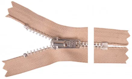 YKK Reißverschluss Aluminium 6cm 4mm Sand