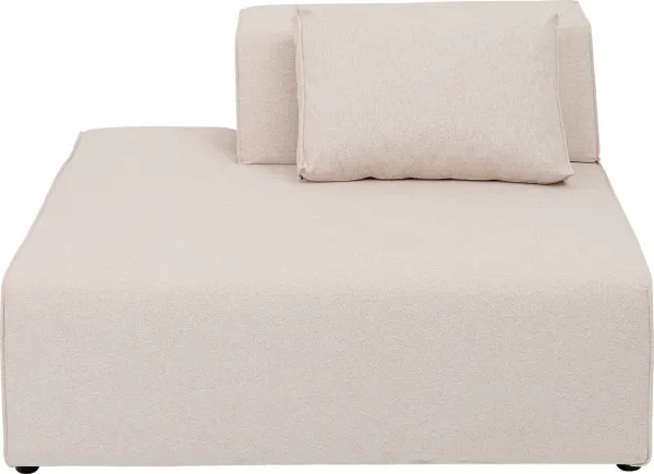 KARE DESIGN Infinity Ottomane Semi Elements Cream Left -Modul - cremefarbenes Polyester und Polypropylen