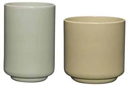 Hübsch Deux Topfset Set aus 2 Hellgrün/Sand