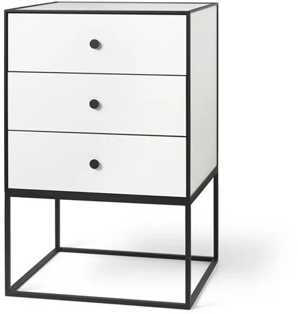 Audo Frame 49 Beistelltisch mit 3 Schubladen Weiß