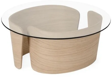 Sibast Furniture No 7 Lounge Couchtisch Ø70 Niedrig Weiß geölte Eiche/Glas