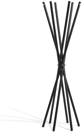 Møbel Copenhagen Coat Kleiderständer aus schwarz lackierter Esche/schwarzem Satin