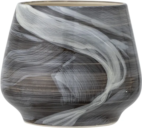 Skjalm, Blumentopf, braun, Steinzeug